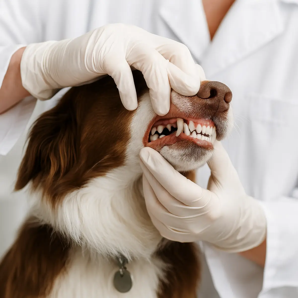 Veterinário examinando saúde dental de cão na Vet do Pet em Arraial d'Ajuda